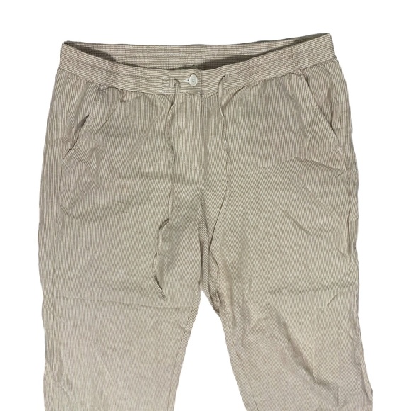 Talbots striped linen drawstring pants size 14 - Picture 3 of 7
